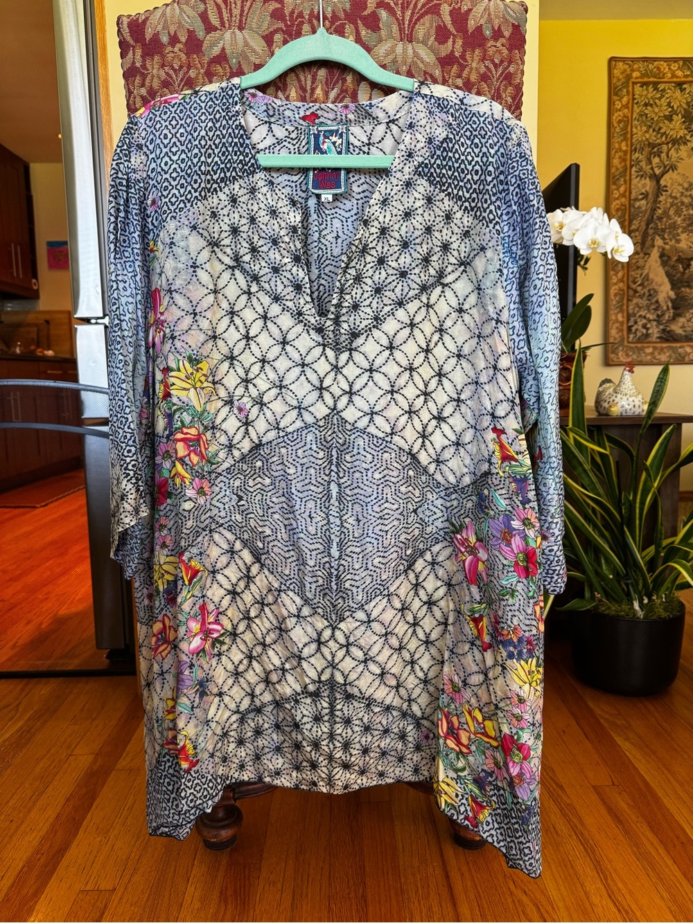 Johnny Was Boho Printed Lightweight Tunic Top - Multicolor